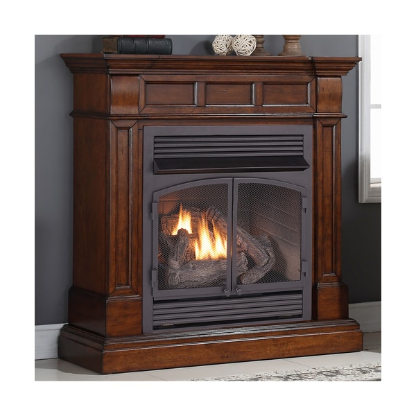 Duluth Dual Fuel Ventless Gas Fireplace With Mantel 32,000 Btu